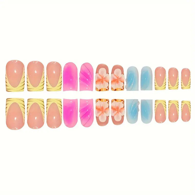 Tropical Floral Acrylic Nail Art Set Stornfield