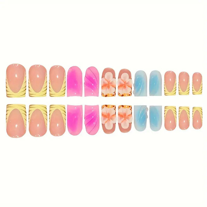 Tropical Floral Acrylic Nail Art Set Stornfield
