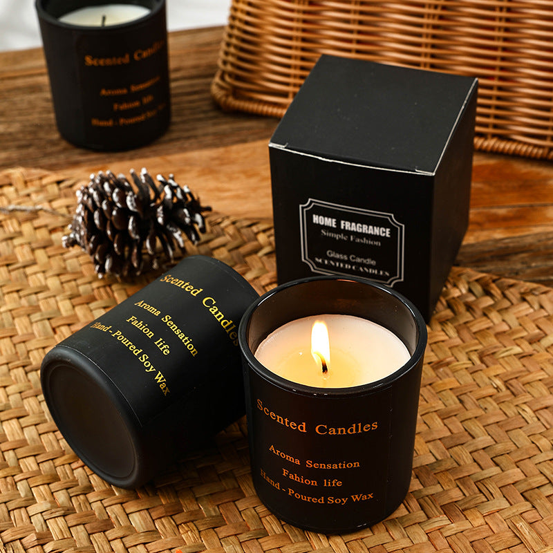Hand-Poured Soy Glass Candle in Matte-Finish Jar with Luxury Gift Box