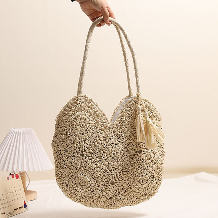 Handmade straw bag with structured design Stornfield