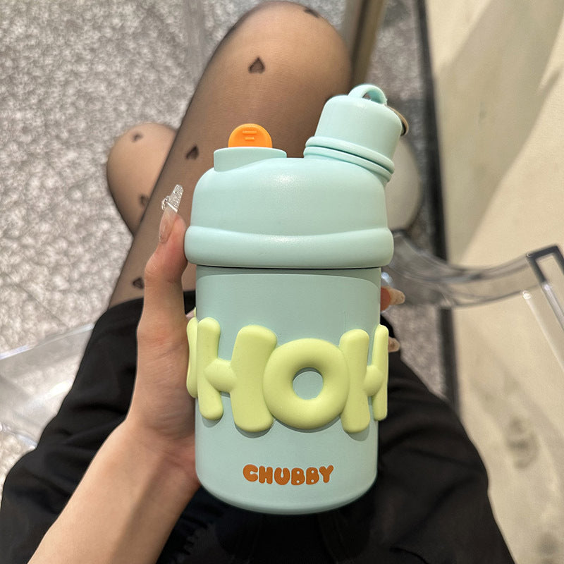 Ladies insulated water bottle with ergonomic carrying handle and cheerful design Stornfield