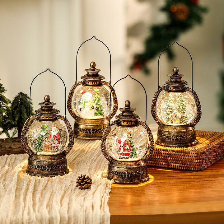 Nostalgic Christmas lantern with snow globe Stornfield
