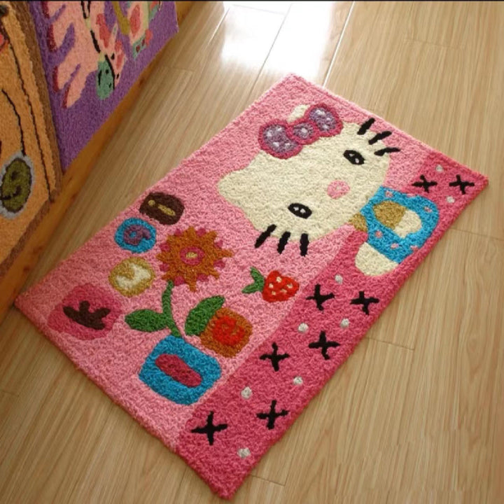 Cartoon Dog-Themed Plush Bath Rug for Bathroom