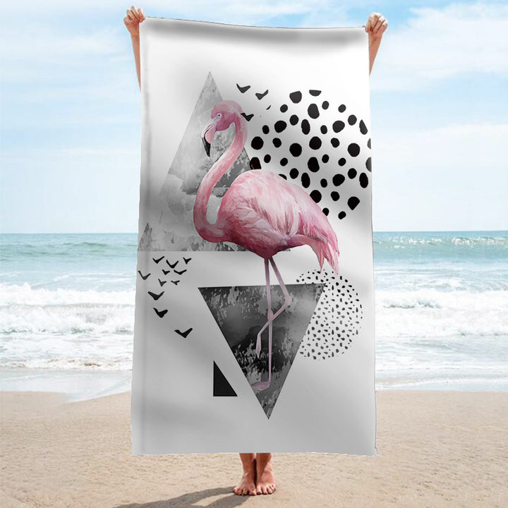 Beach towel with tropical flamingo pattern Stornfield