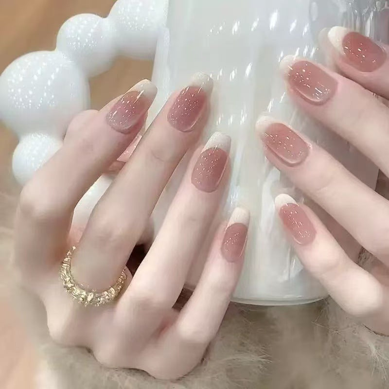 Glamorous artificial nails with rhinestone details Stornfield