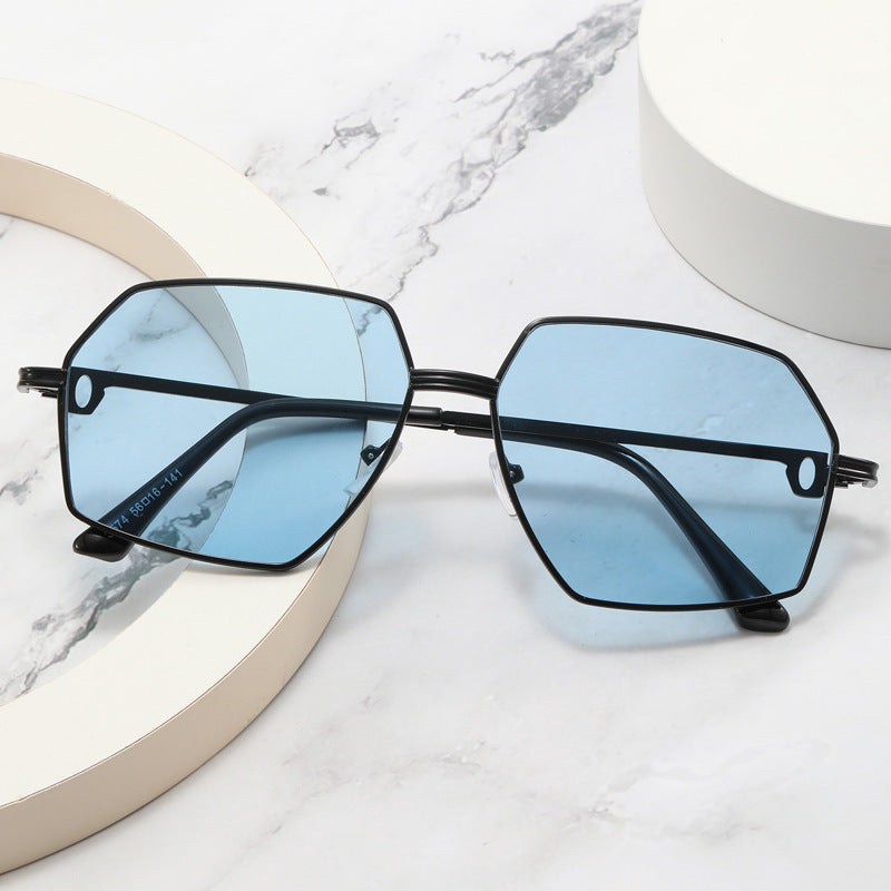 Ladies Stylish geometric sunglasses with elegant metal frame Stornfield
