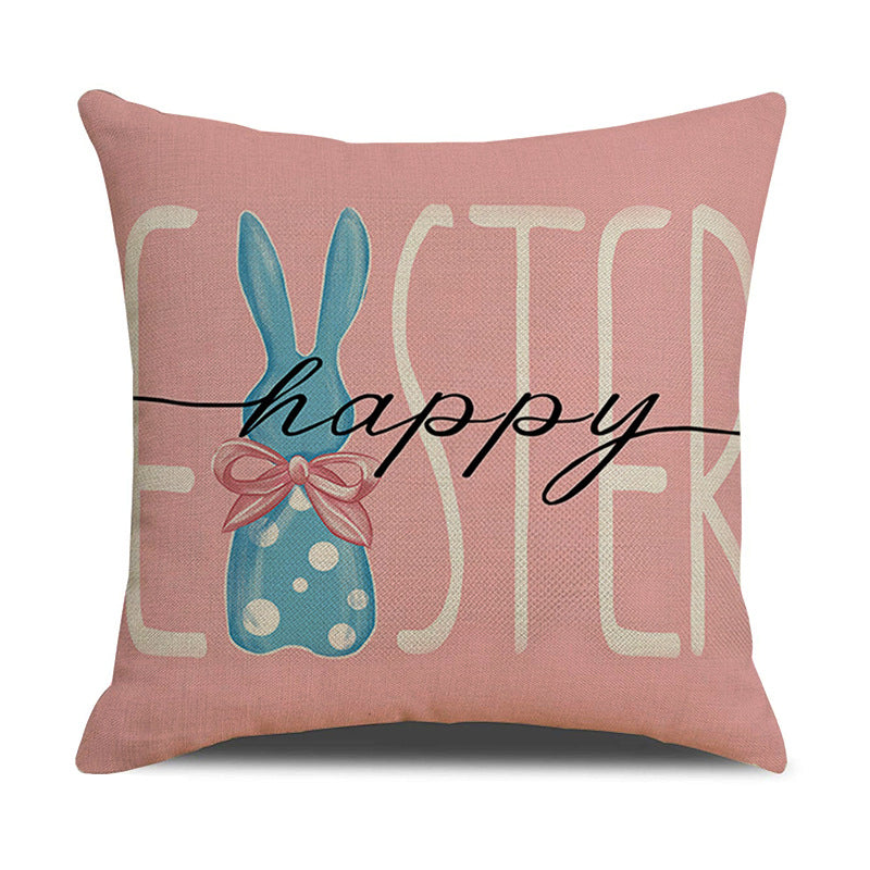Decorative Easter Bunny Print Throw Pillow