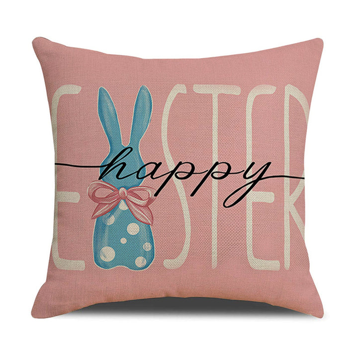 Decorative Easter Bunny Print Throw Pillow