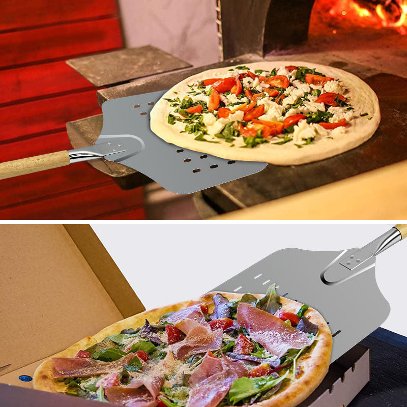 perforated long-handled wooden-handle pizza peel paddle Stornfield