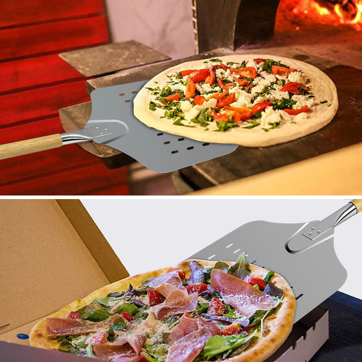 perforated professional pizza peel with beveled stainless steel blade and beech wood handle Stornfield