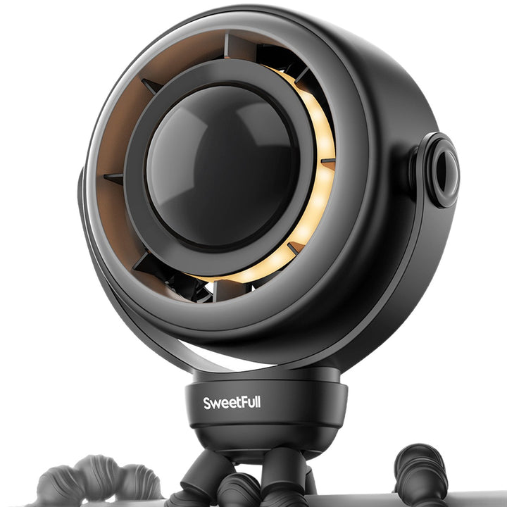 Unisex nano compact livestreaming camera with integrated ring light and flexible handlebar and tube mount Stornfield