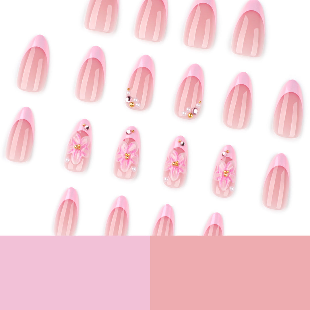 Artful Nail Extensions with Elegant Floral Design Stornfield