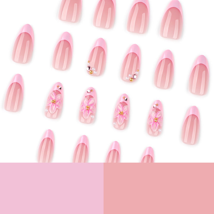 Artful Nail Extensions with Elegant Floral Design Stornfield