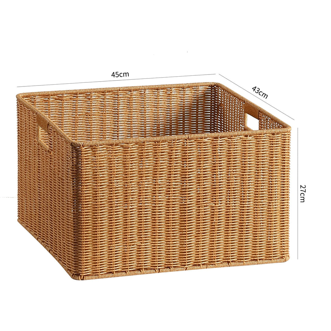 Handwoven Rectangular Storage Basket with Cut-Out Handles Stornfield