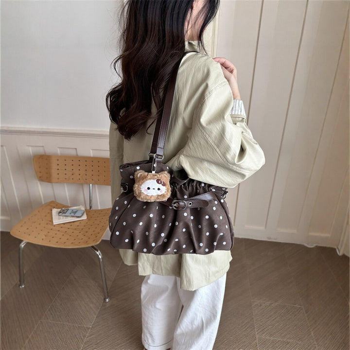 Polka Dot Pleated Handbag
