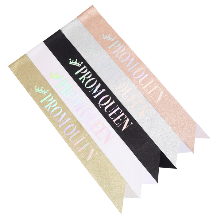 Ladies festive satin sash with holographic print Stornfield