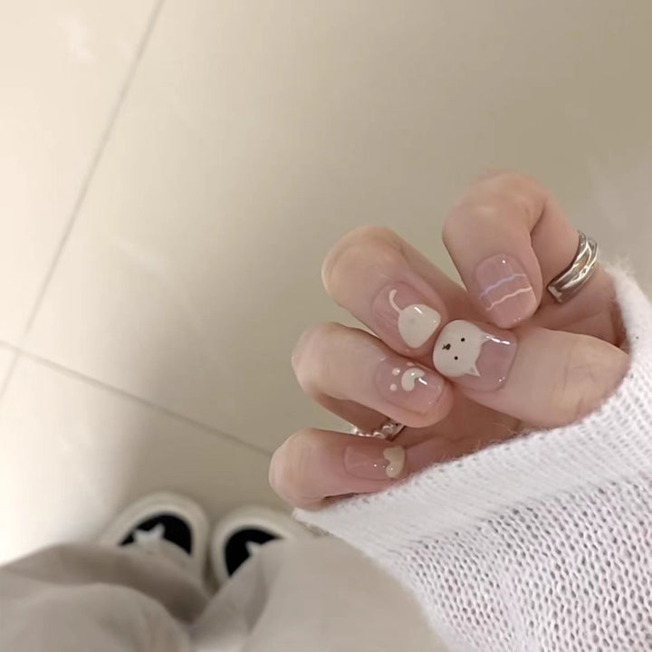 Artistic Floral and Gemstone Press-On Nails Stornfield