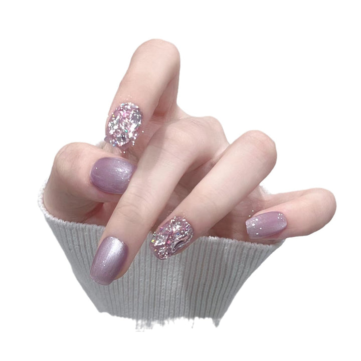 Elegant Glitter-Decorated Press-On Nail Set Stornfield