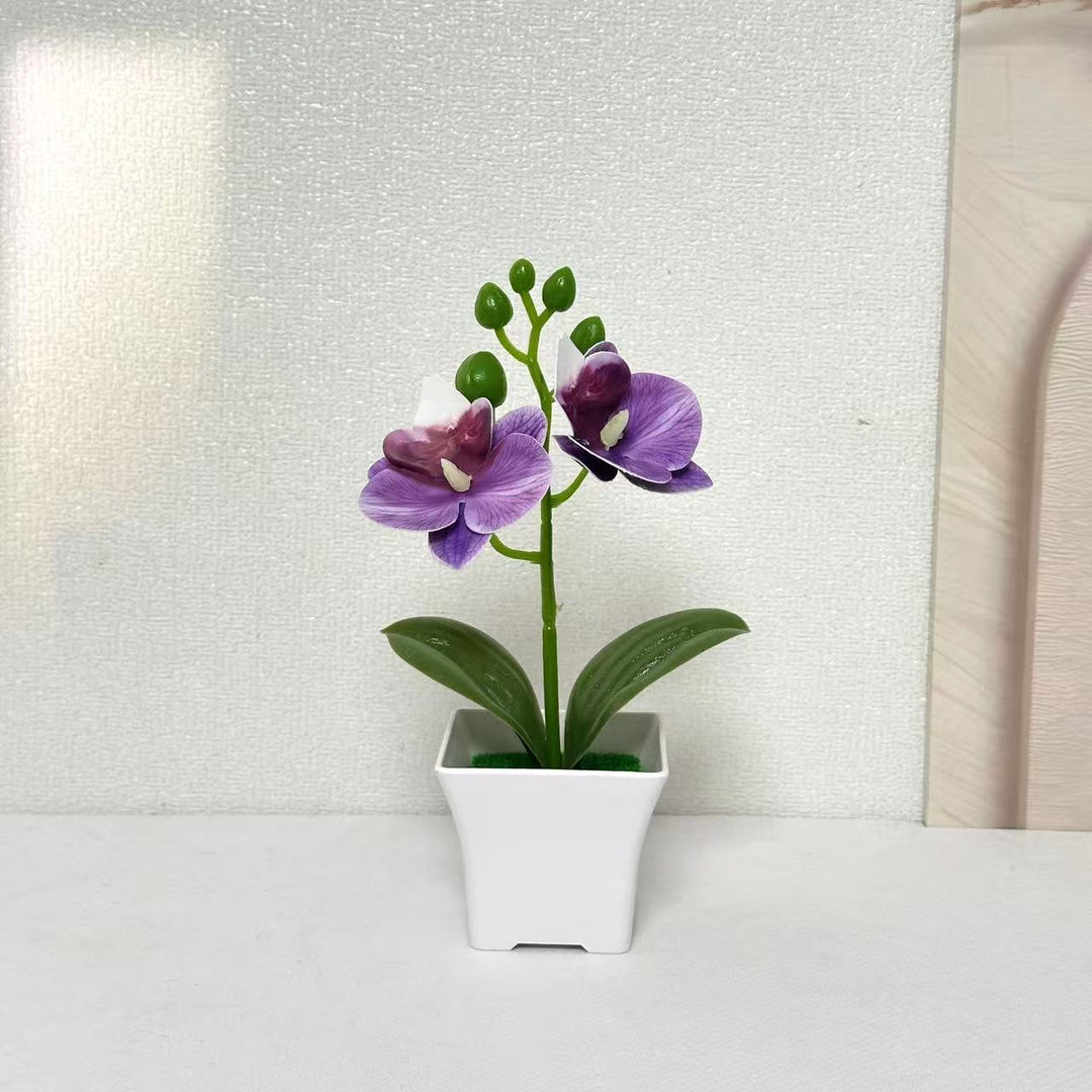 Elegant Artificial Orchid Plant Display for Indoor Decor
