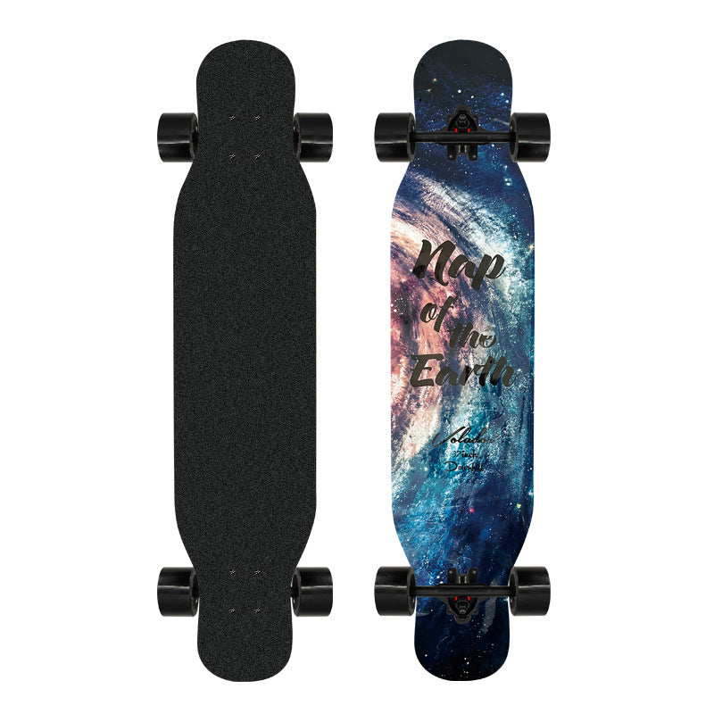 Artistic Lion-Emblazoned Longboard Stornfield