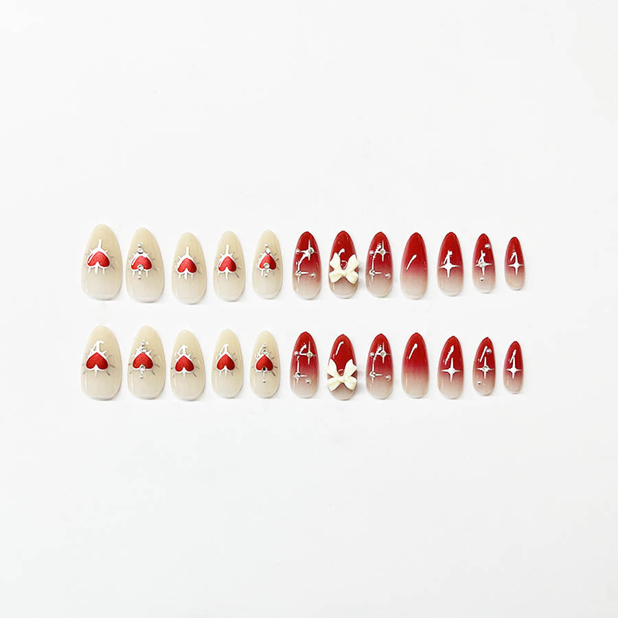 Artistic Heart-Themed Nail Art Extensions Stornfield