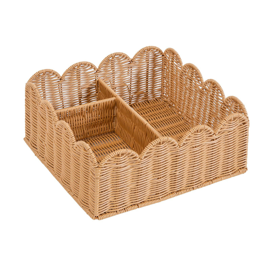 Decorative Scalloped Woven Storage Basket Stornfield