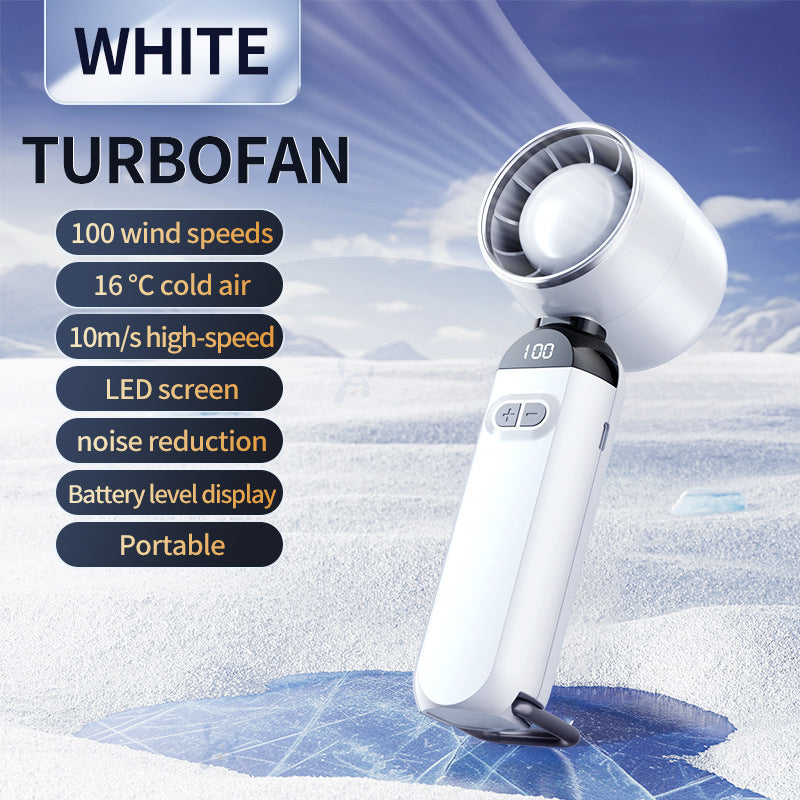 Women's Portable Turbo Cooling Fan with LED Display and Noise Reduction Stornfield