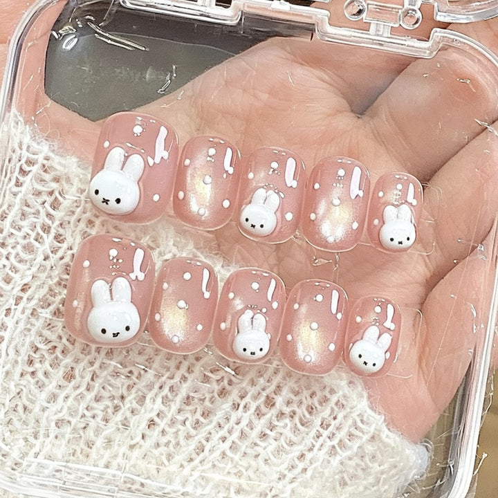 Whimsical Bunny-Themed Press-On Nail Set