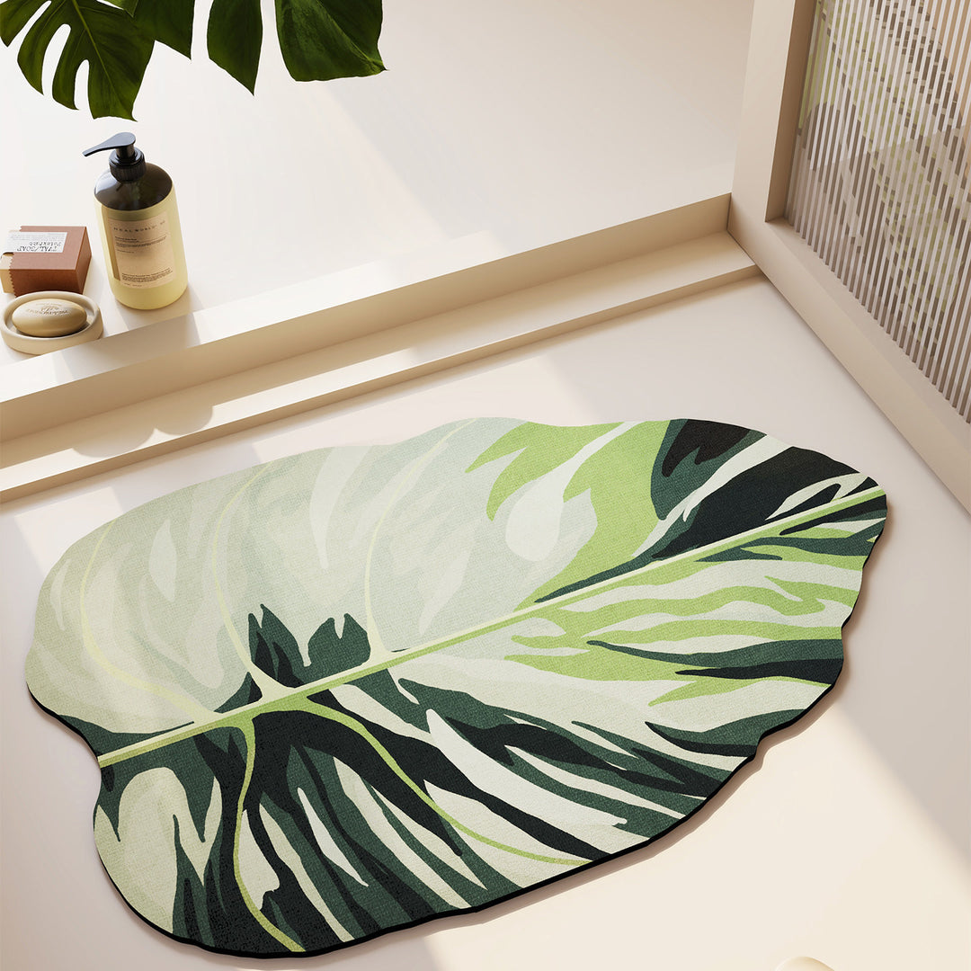 Artistic Leaf-Shaped Area Rug