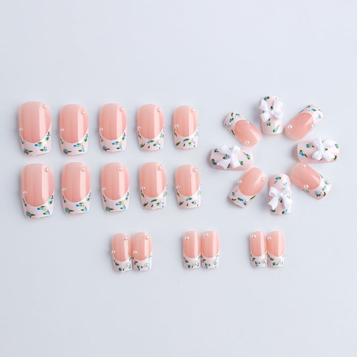Floral Textured Press-On Nail Art Stornfield
