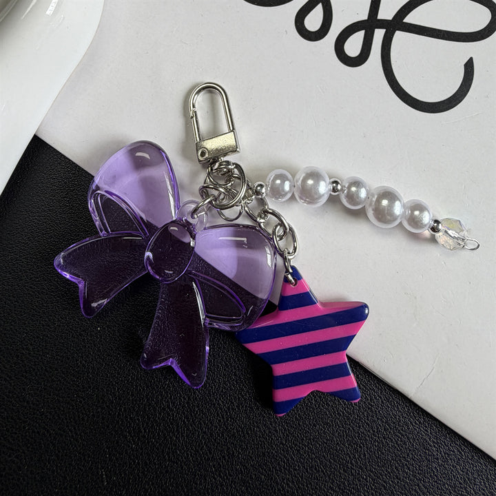 Decorative Bow and Star Charm Keychain Stornfield