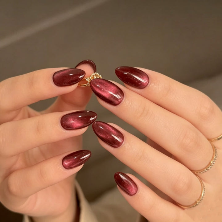 Glossy Ombre Almond-Shaped Press-On Nails Stornfield