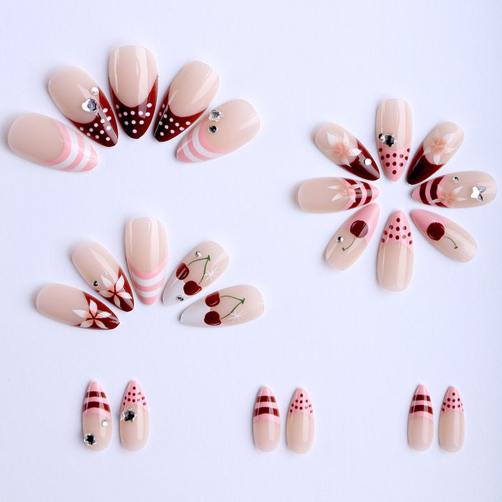 Artificial nails with creative fruit and flower designs Stornfield