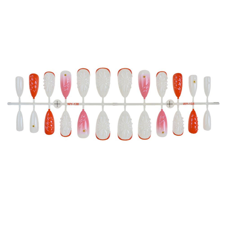 Handcrafted Floral Press-On Nail Set Stornfield