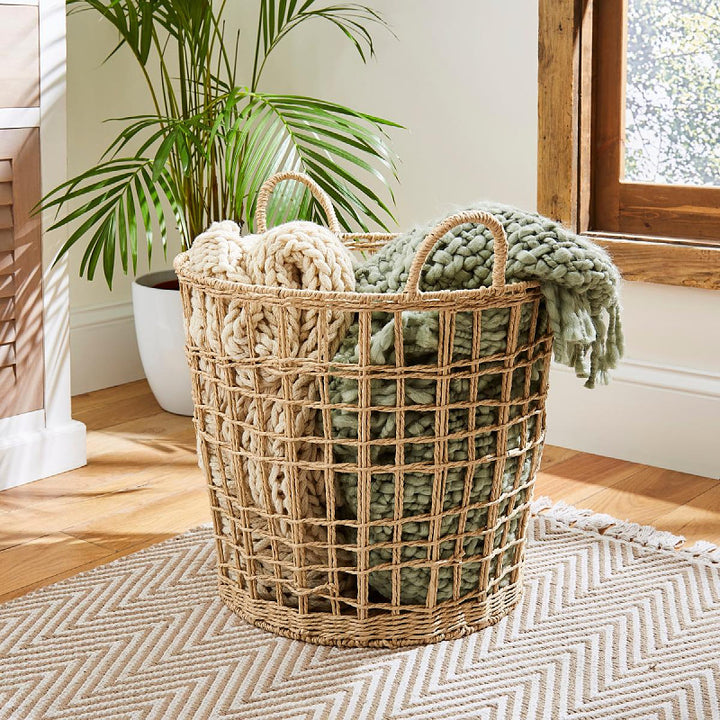 Stylish storage basket made of natural material Stornfield