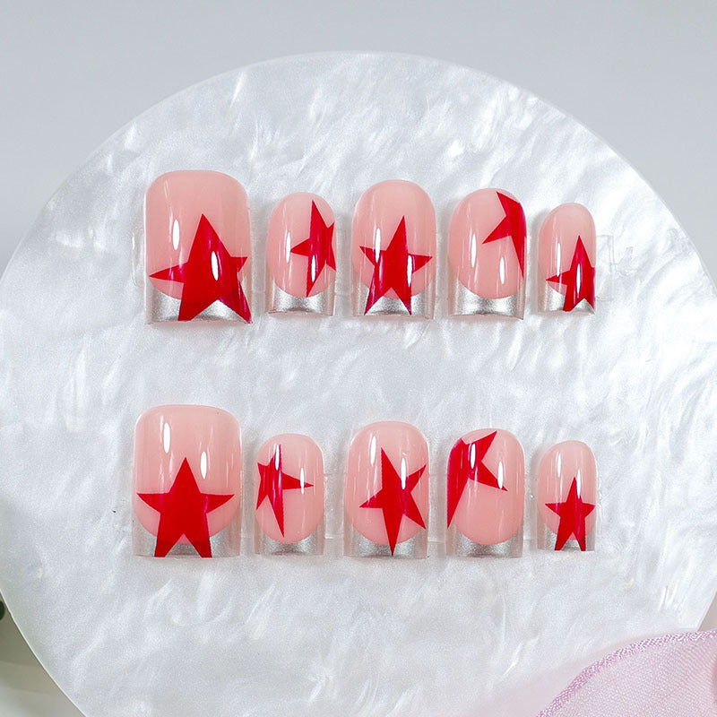 Acrylic nail set with glamorous star designs Stornfield