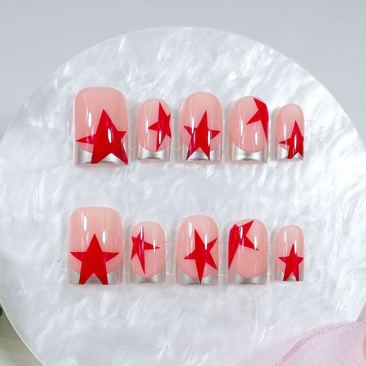 Acrylic nail set with glamorous star designs Stornfield