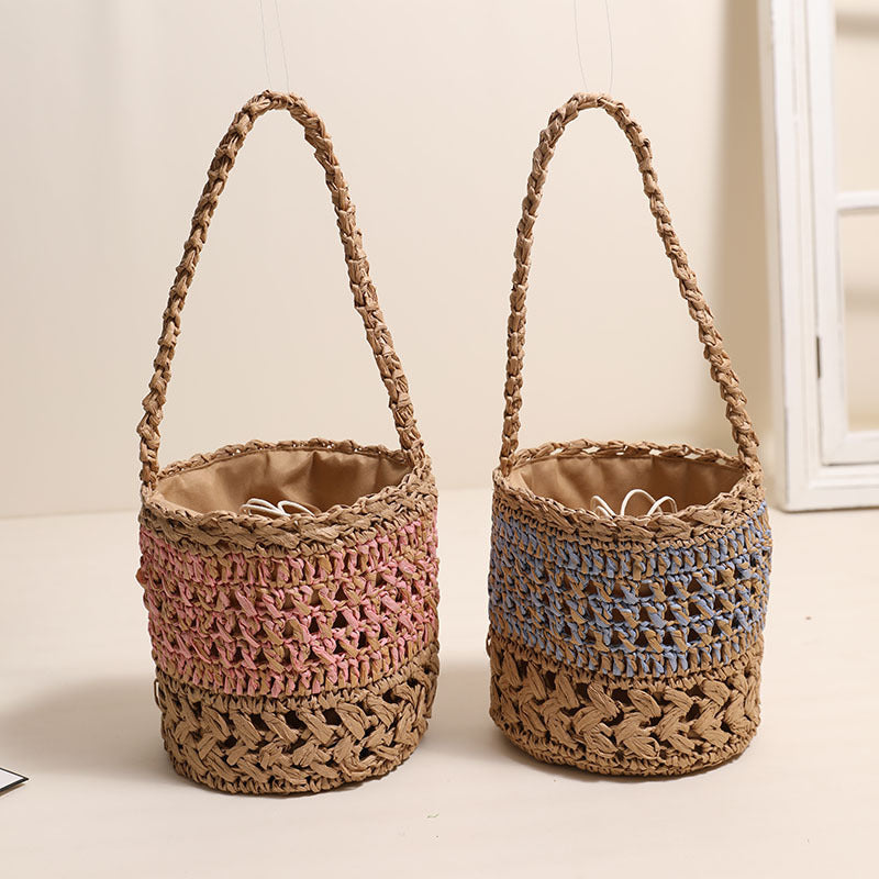 Trendy Handmade Basket Bag with Practical Drawstring Closure Stornfield