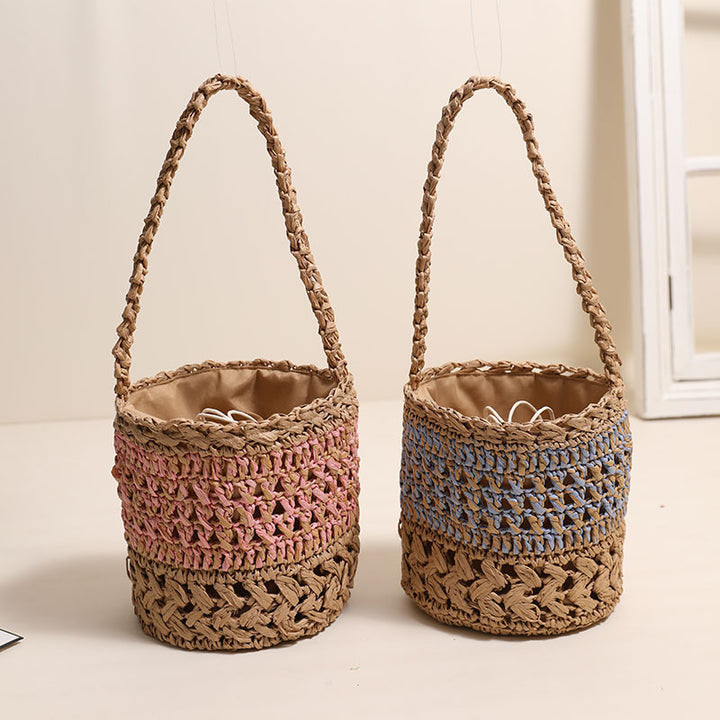 Trendy Handmade Basket Bag with Practical Drawstring Closure Stornfield