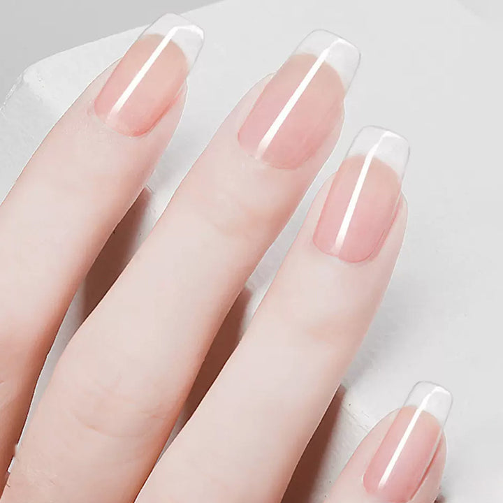 Transparent French Tip Press-On Nails Stornfield