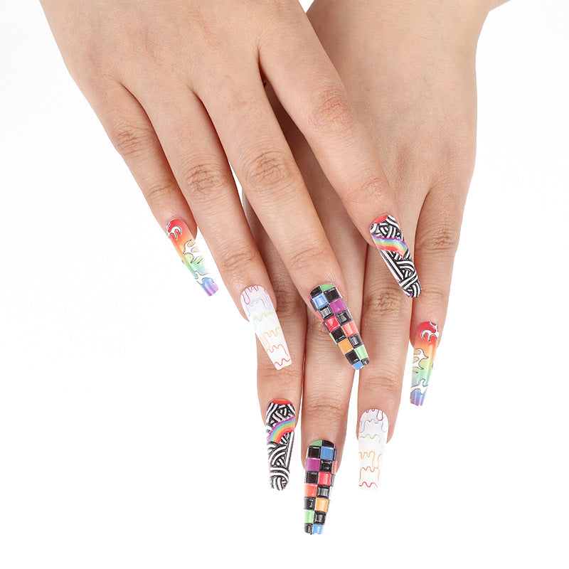 Luxury style artificial nails with intricate decorations Stornfield