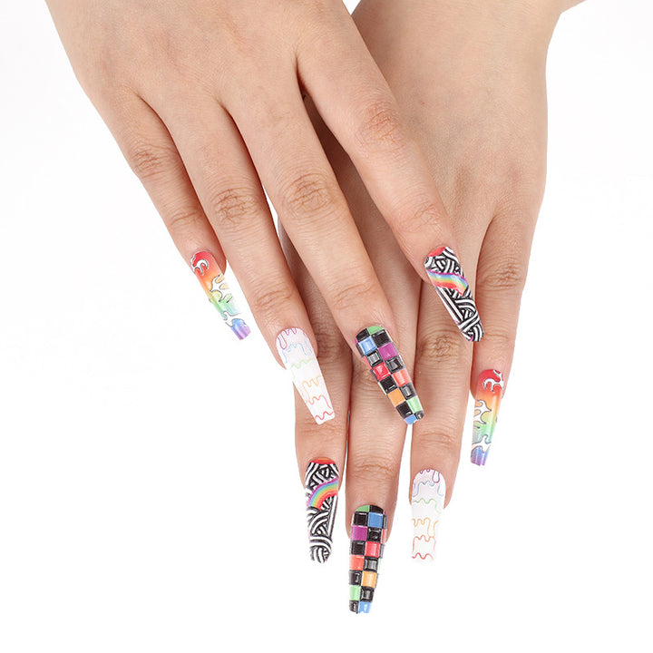 Luxury style artificial nails with intricate decorations Stornfield