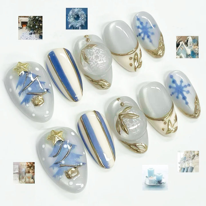 Chic Decorative Press-On Nail Art Set