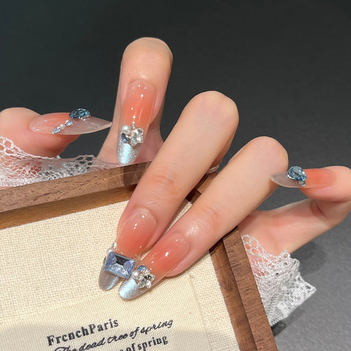 Artistic Ocean-Inspired Press-On Nail Design Stornfield