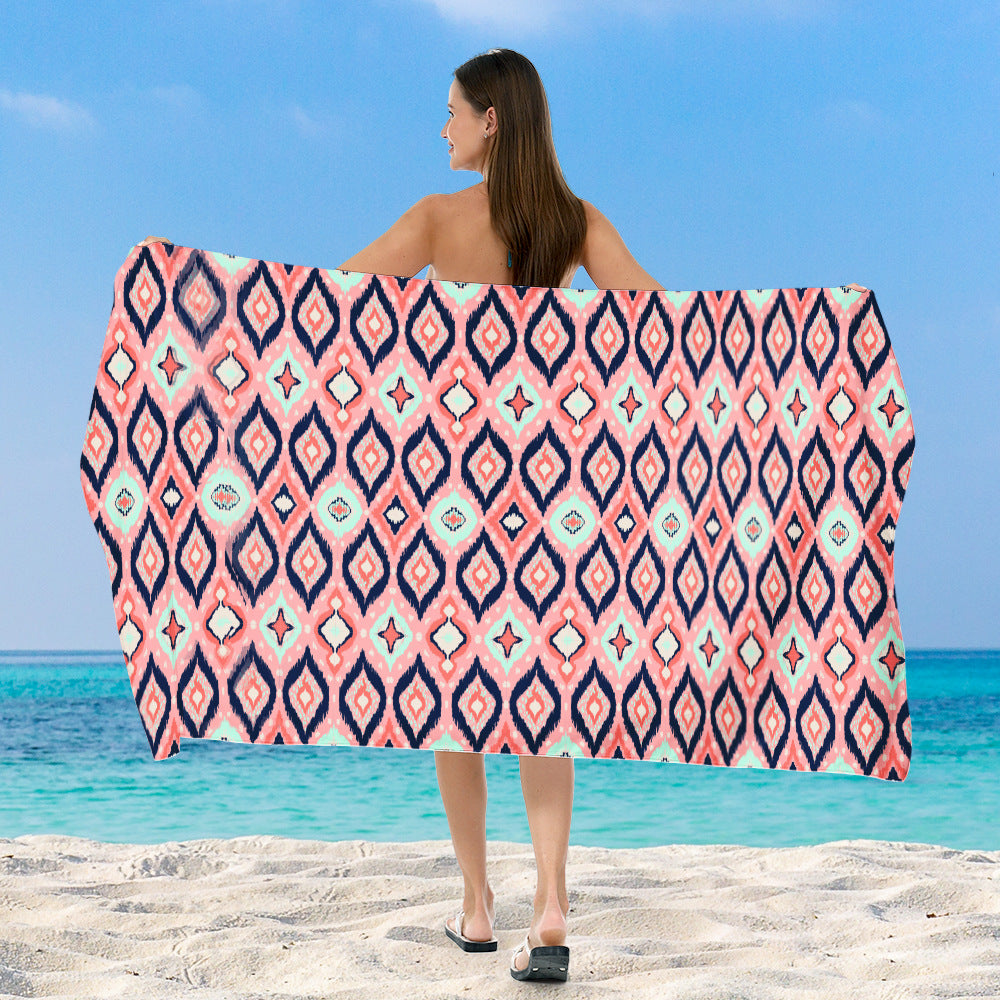 generously cut beach towel with elegant mosaic design Stornfield
