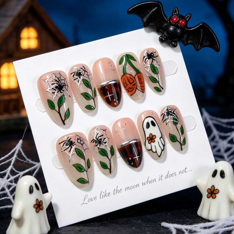 Spooky Halloween-Themed Press-On Nails