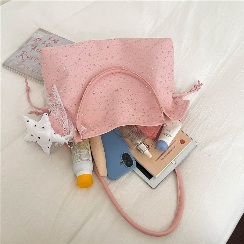 Star-Embellished Handheld Tote
