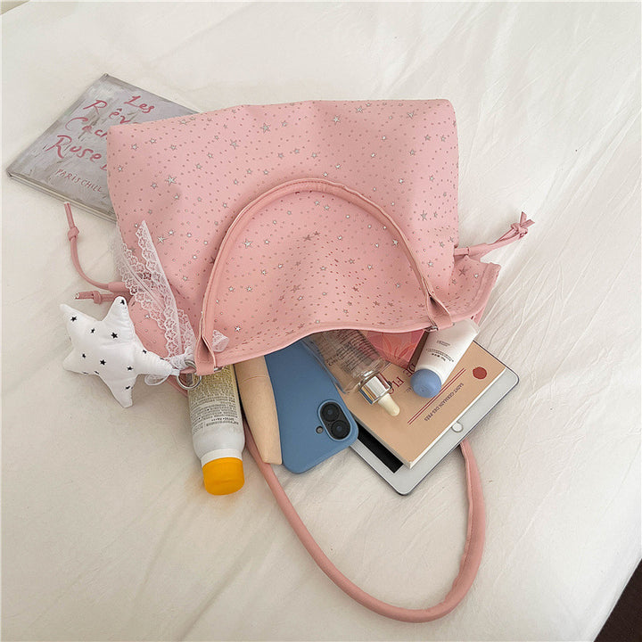 Star-Embellished Handheld Tote
