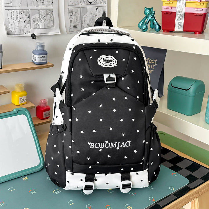 Stylish Star-Patterned School Backpack Stornfield