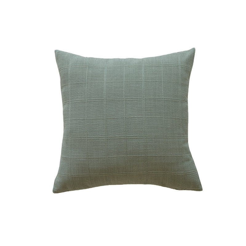 Minimalist Grid-Texture Square Accent Pillow with Hidden-Zip Removable Insert